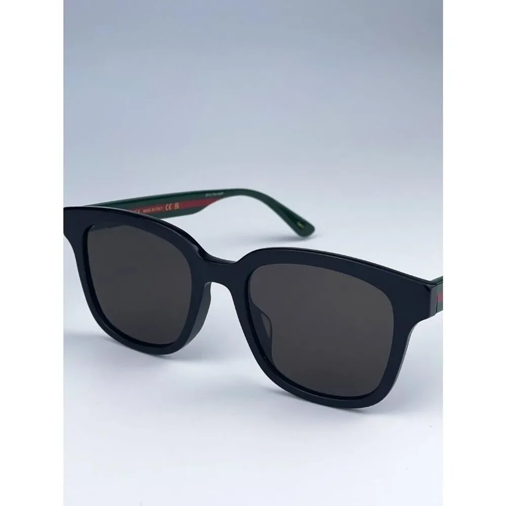 NEW Gucci GG0847SK 001 Black Green Grey Square Unisex Sunglasses